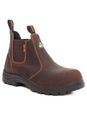 Women's CSA Composite Toe Work Boots Leather Slip-On Safety Boots